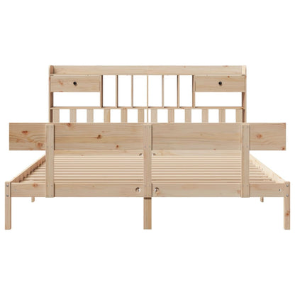 vidaXL Bookcase Bed without Mattress 180x200 cm Super King Solid Wood Pine 4