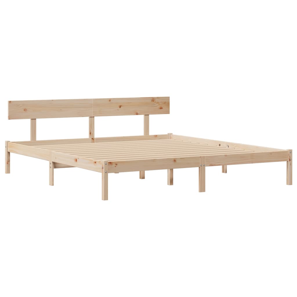 vidaXL Bookcase Bed without Mattress 180x200 cm Super King Solid Wood Pine 5