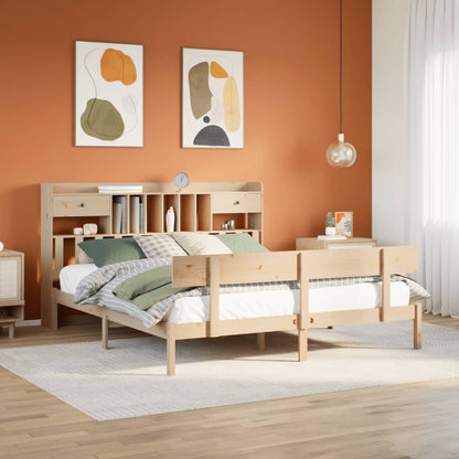 vidaXL Bookcase Bed without Mattress 180x200 cm Super King Solid Wood Pine 1
