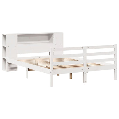 vidaXL Bookcase Bed without Mattress White 160x200 cm Solid Wood Pine 3