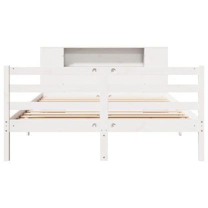 vidaXL Bookcase Bed without Mattress White 160x200 cm Solid Wood Pine 4