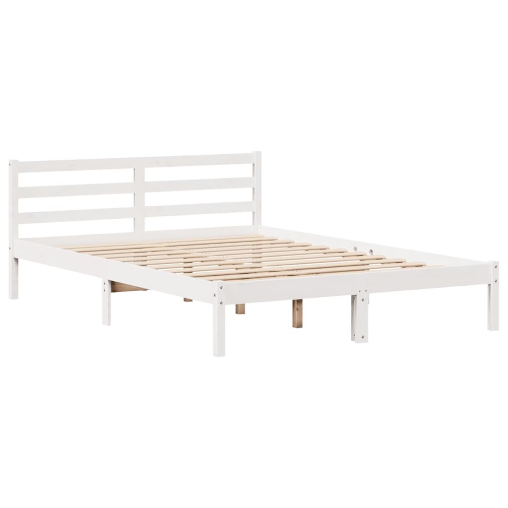 vidaXL Bookcase Bed without Mattress White 160x200 cm Solid Wood Pine 6