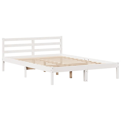 vidaXL Bookcase Bed without Mattress White 160x200 cm Solid Wood Pine 6