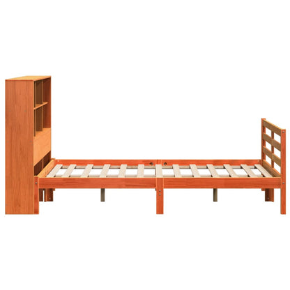 vidaXL Bookcase Bed without Mattress Wax Brown 140x200 cm Solid Wood 5