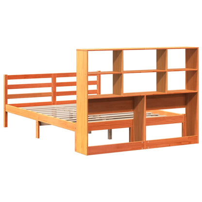 vidaXL Bookcase Bed without Mattress Wax Brown 140x200 cm Solid Wood 6