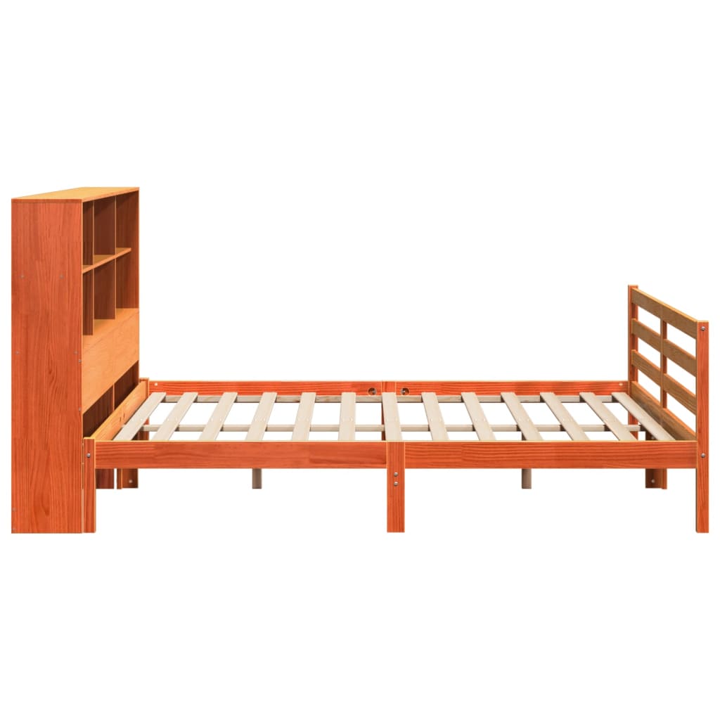 vidaXL Bookcase Bed without Mattress Wax Brown 180x200 cm Super King Solid Wood 5