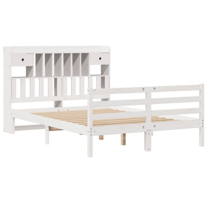 vidaXL Bookcase Bed without Mattress White 140x200 cm Solid Wood Pine 3