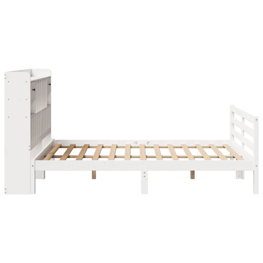 vidaXL Bookcase Bed without Mattress White 140x200 cm Solid Wood Pine 5