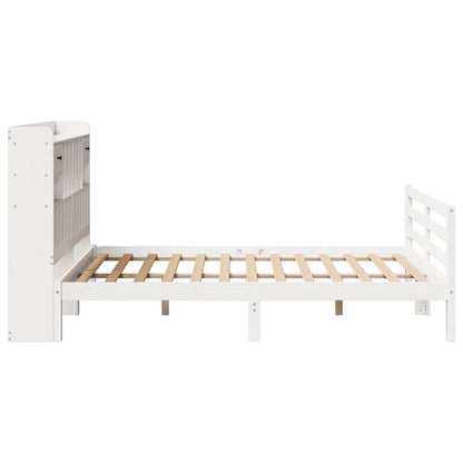 vidaXL Bookcase Bed without Mattress White 140x200 cm Solid Wood Pine 5