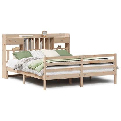 vidaXL Bookcase Bed without Mattress 180x200 cm Super King Solid Wood Pine 2
