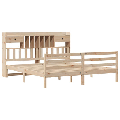 vidaXL Bookcase Bed without Mattress 180x200 cm Super King Solid Wood Pine 3