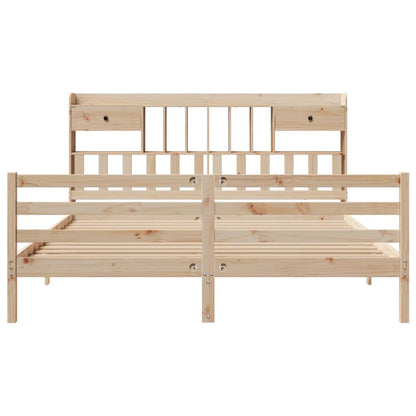 vidaXL Bookcase Bed without Mattress 180x200 cm Super King Solid Wood Pine 4