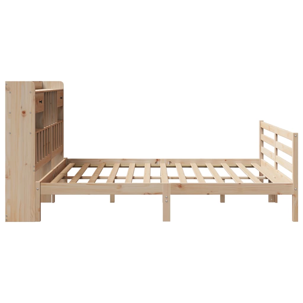 vidaXL Bookcase Bed without Mattress 180x200 cm Super King Solid Wood Pine 5