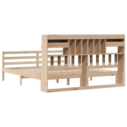 vidaXL Bookcase Bed without Mattress 180x200 cm Super King Solid Wood Pine 6