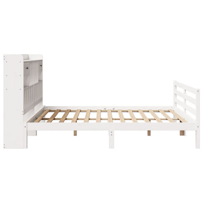 vidaXL Bookcase Bed without Mattress White 180x200 cm Super King Solid Wood Pine 5