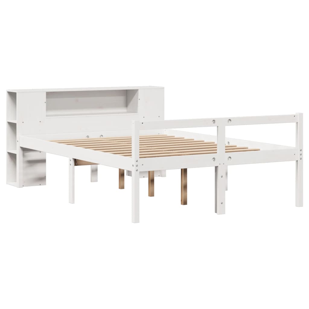 vidaXL Bookcase Bed | White | Solid Pine Wood | Double Bed | Bookcase Bed 3