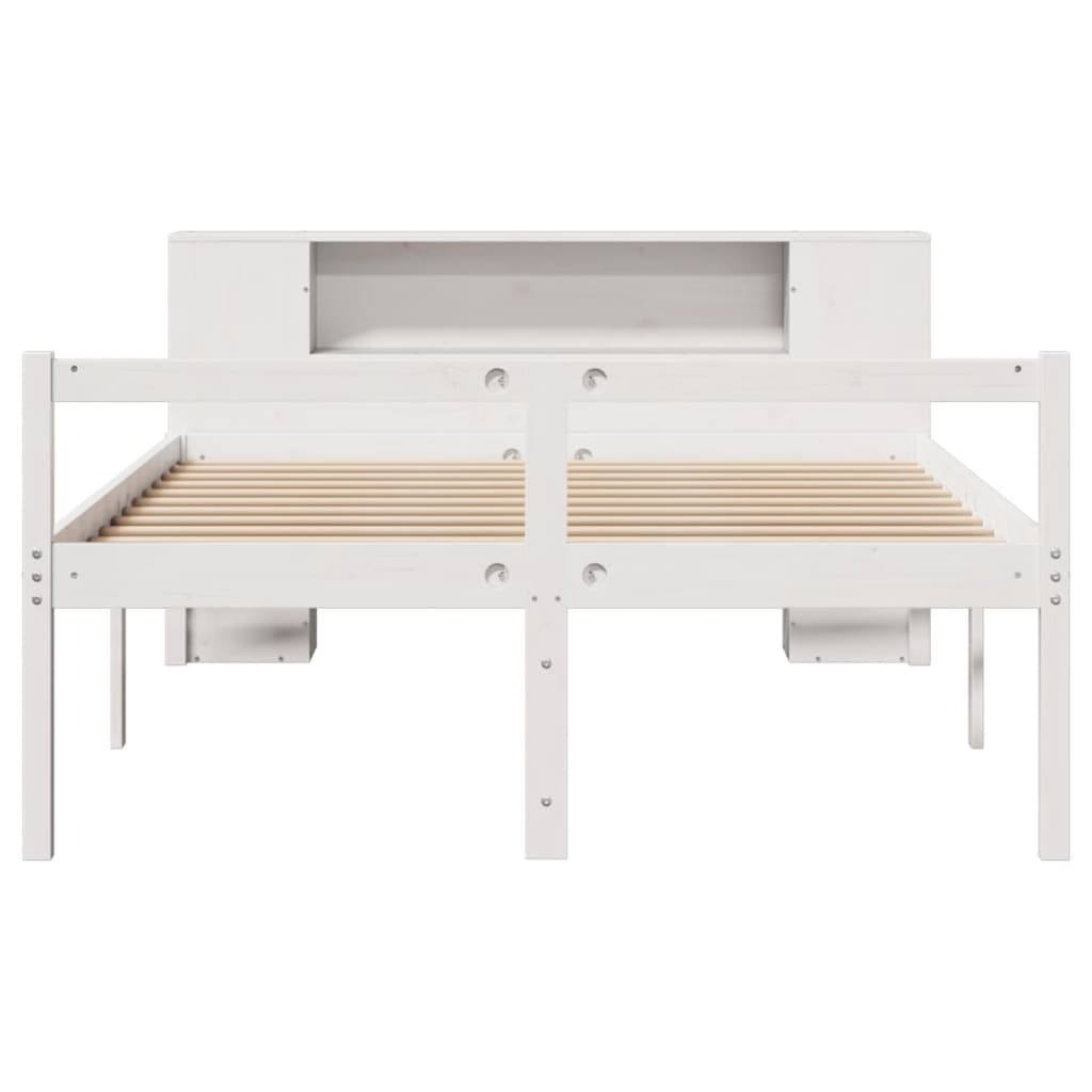 vidaXL Bookcase Bed | White | Solid Pine Wood | Double Bed | Bookcase Bed 4