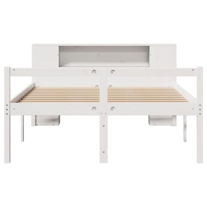 vidaXL Bookcase Bed | White | Solid Pine Wood | Double Bed | Bookcase Bed 4