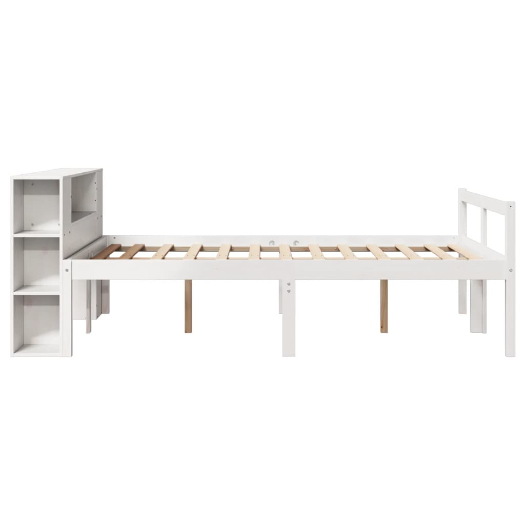 vidaXL Bookcase Bed | White | Solid Pine Wood | Double Bed | Bookcase Bed 5