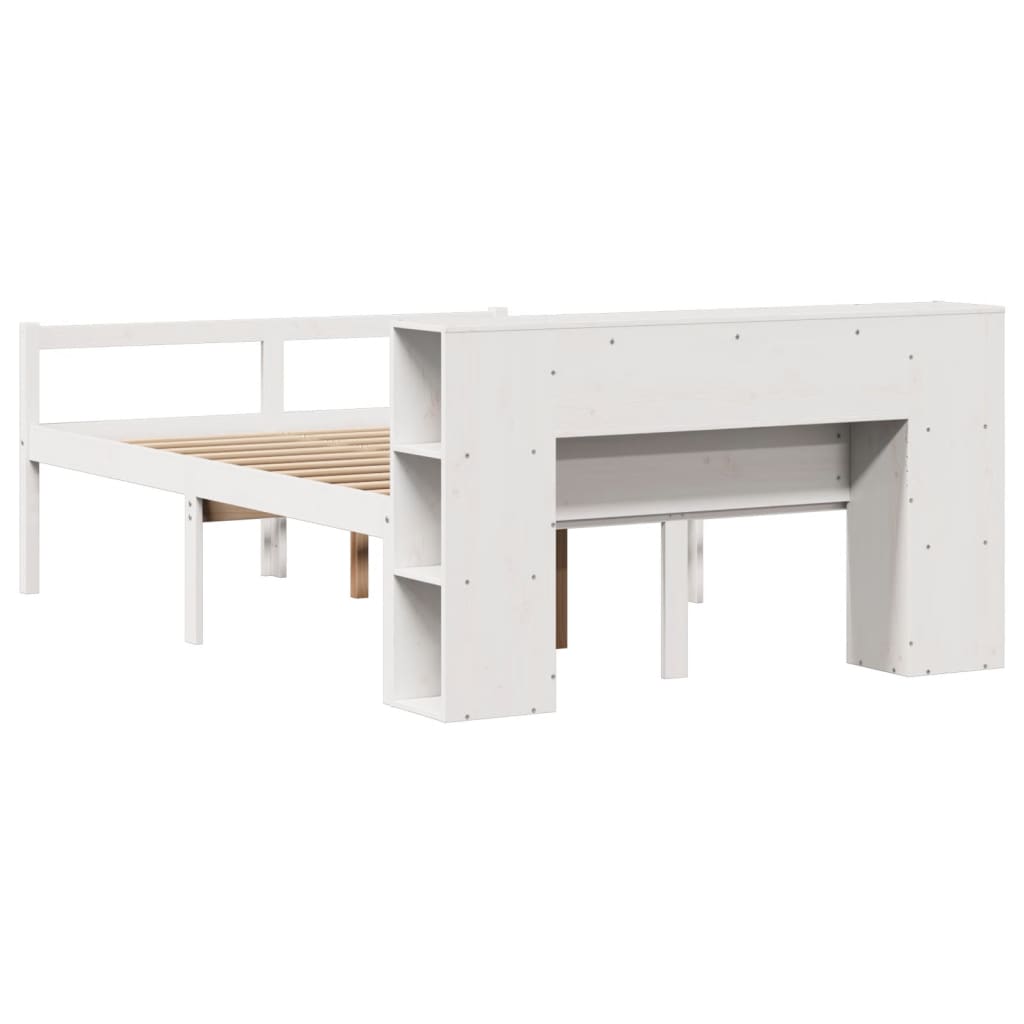 vidaXL Bookcase Bed | White | Solid Pine Wood | Double Bed | Bookcase Bed 6