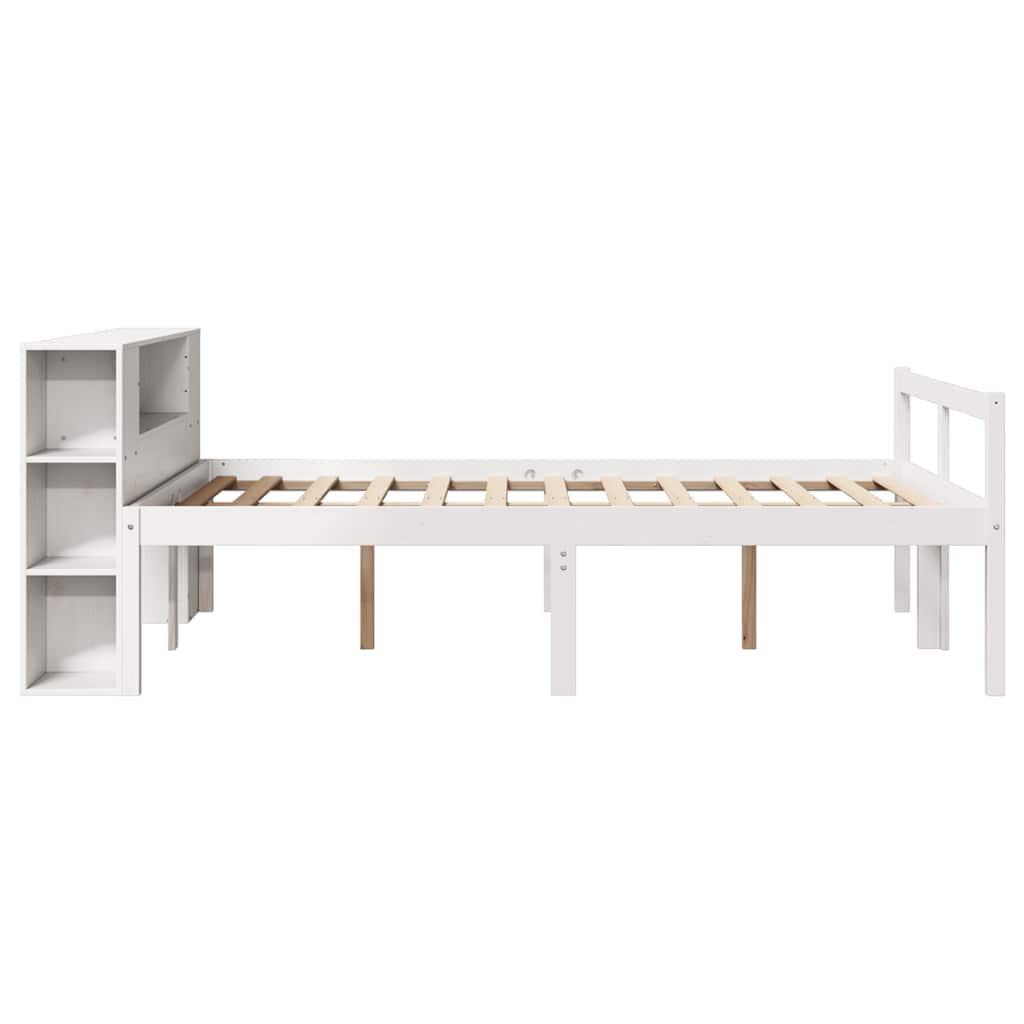 vidaXL Bookcase Bed without Mattress White 160x200 cm Solid Wood Pine 5