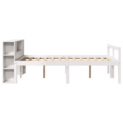 vidaXL Bookcase Bed without Mattress White 160x200 cm Solid Wood Pine 5