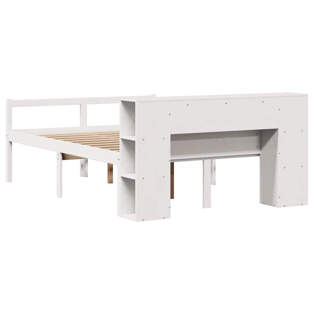 vidaXL Bookcase Bed without Mattress White 160x200 cm Solid Wood Pine 6