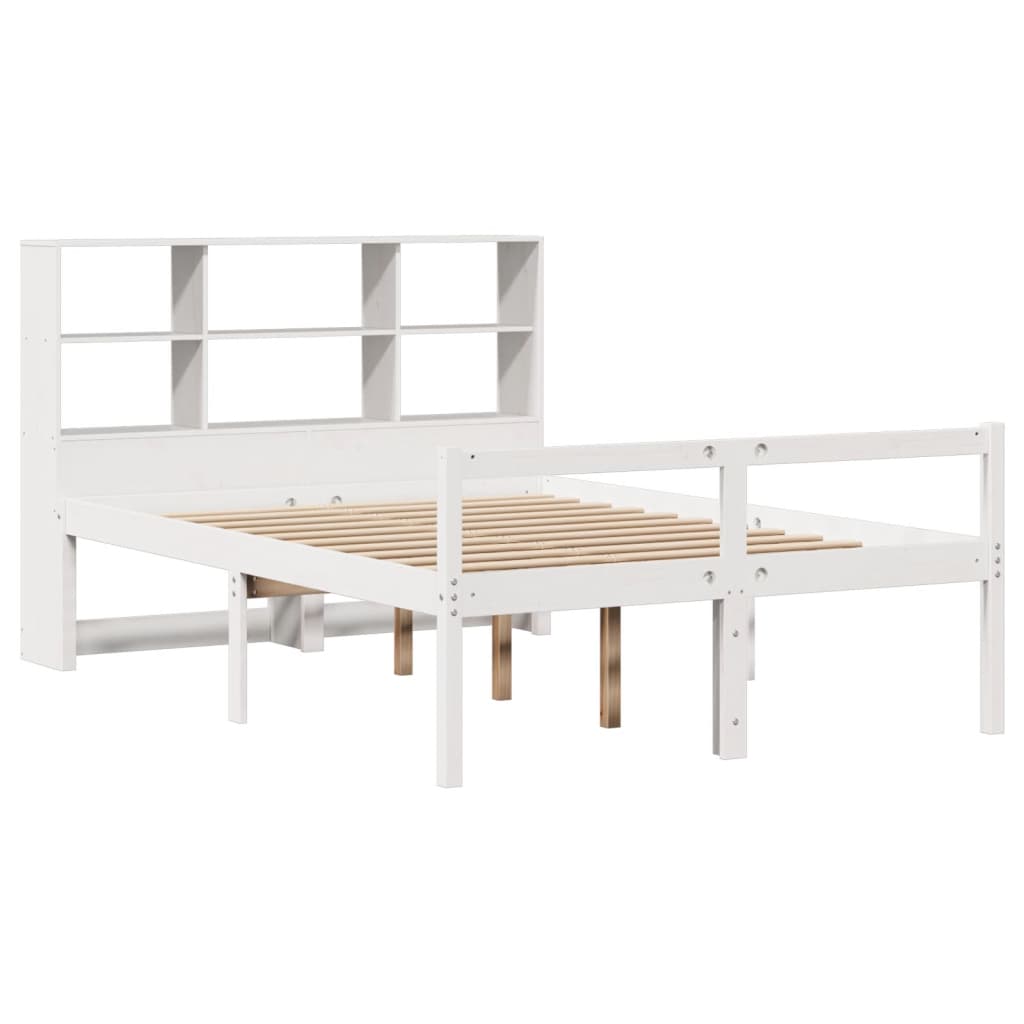 vidaXL Bookcase Bed without Mattress White 160x200 cm Solid Wood Pine 3