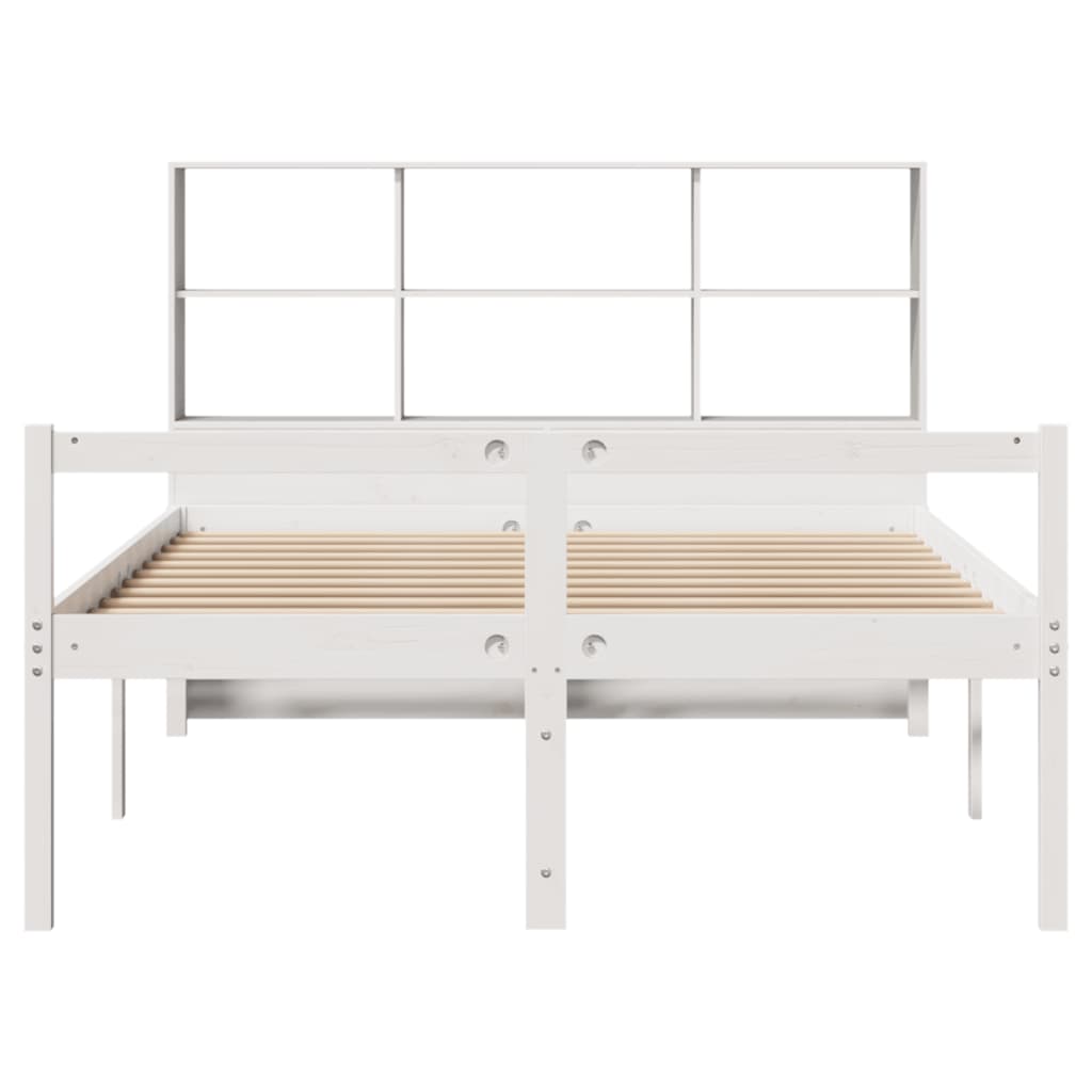 vidaXL Bookcase Bed without Mattress White 160x200 cm Solid Wood Pine 4