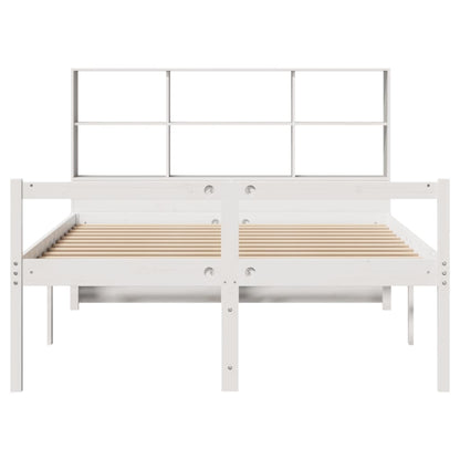 vidaXL Bookcase Bed without Mattress White 160x200 cm Solid Wood Pine 4