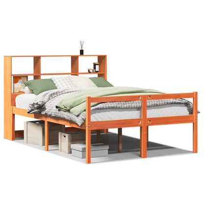 vidaXL Bookcase Bed without Mattress Wax Brown 160x200 cm Solid Wood 2