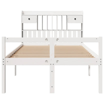 vidaXL Bookcase Bed without Mattress White 135x190 cm Doouble Solid Wood Pine 4