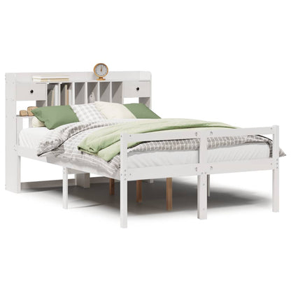 vidaXL Bookcase Bed without Mattress White 140x190 cm Solid Wood Pine 2