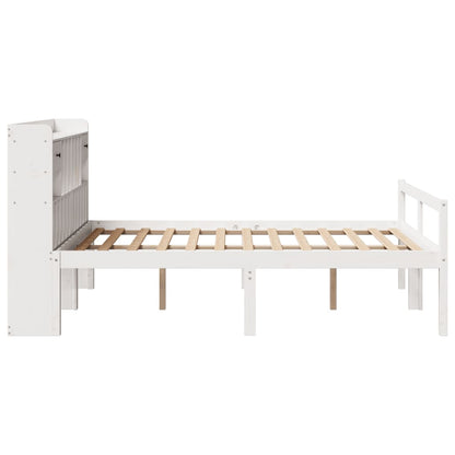vidaXL Bookcase Bed without Mattress White 140x190 cm Solid Wood Pine 5