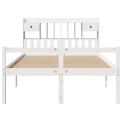 vidaXL Bookcase Bed without Mattress White 160x200 cm Solid Wood Pine 4