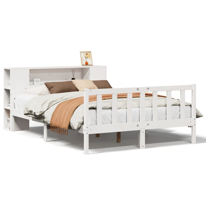 vidaXL Bookcase Bed without Mattress White 160x200 cm Solid Wood Pine 2