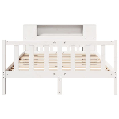 vidaXL Bookcase Bed without Mattress White 160x200 cm Solid Wood Pine 4