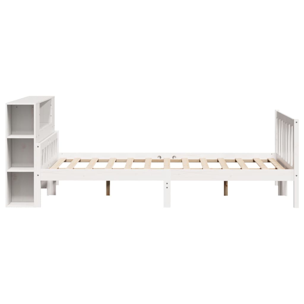 vidaXL Bookcase Bed without Mattress White 160x200 cm Solid Wood Pine 5