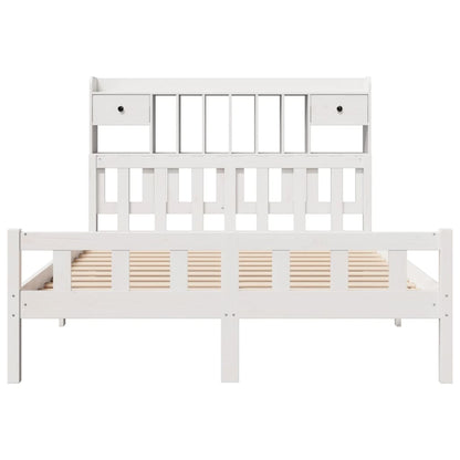 vidaXL Bookcase Bed without Mattress White 160x200 cm Solid Wood Pine 4