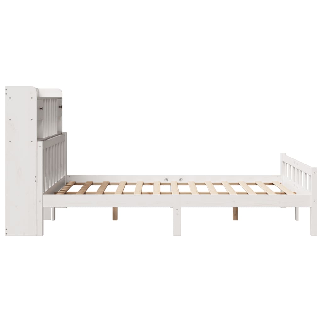 vidaXL Bookcase Bed without Mattress White 160x200 cm Solid Wood Pine 5