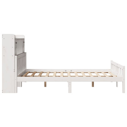 vidaXL Bookcase Bed without Mattress White 160x200 cm Solid Wood Pine 5