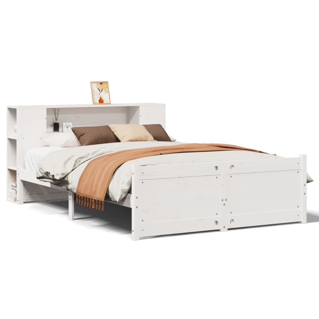 vidaXL Bookcase Bed without Mattress White 160x200cm Solid Wood Pine 2