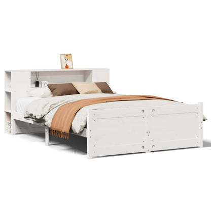 vidaXL Bookcase Bed without Mattress White 160x200cm Solid Wood Pine 2