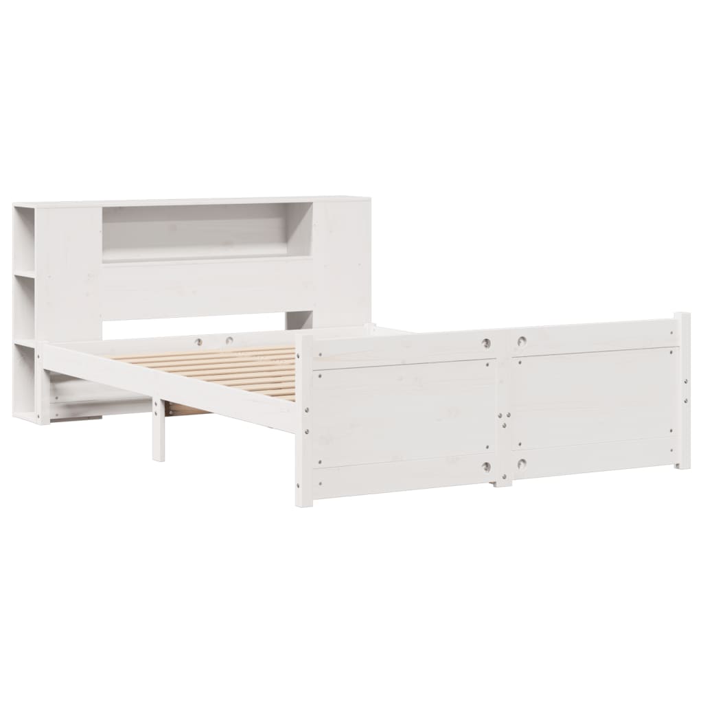 vidaXL Bookcase Bed without Mattress White 160x200cm Solid Wood Pine 3