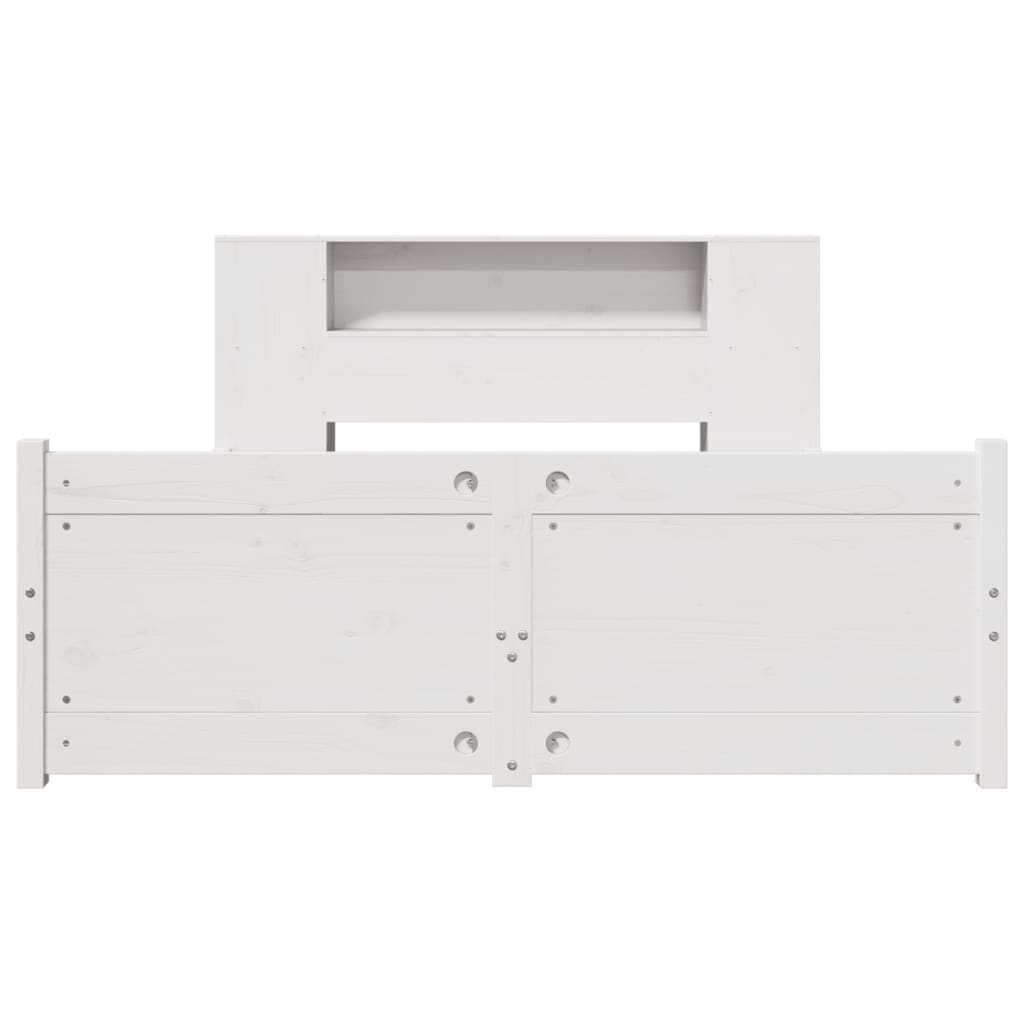 vidaXL Bookcase Bed without Mattress White 160x200cm Solid Wood Pine 4