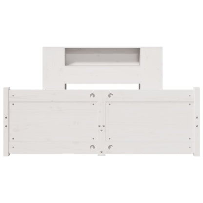 vidaXL Bookcase Bed without Mattress White 160x200cm Solid Wood Pine 4
