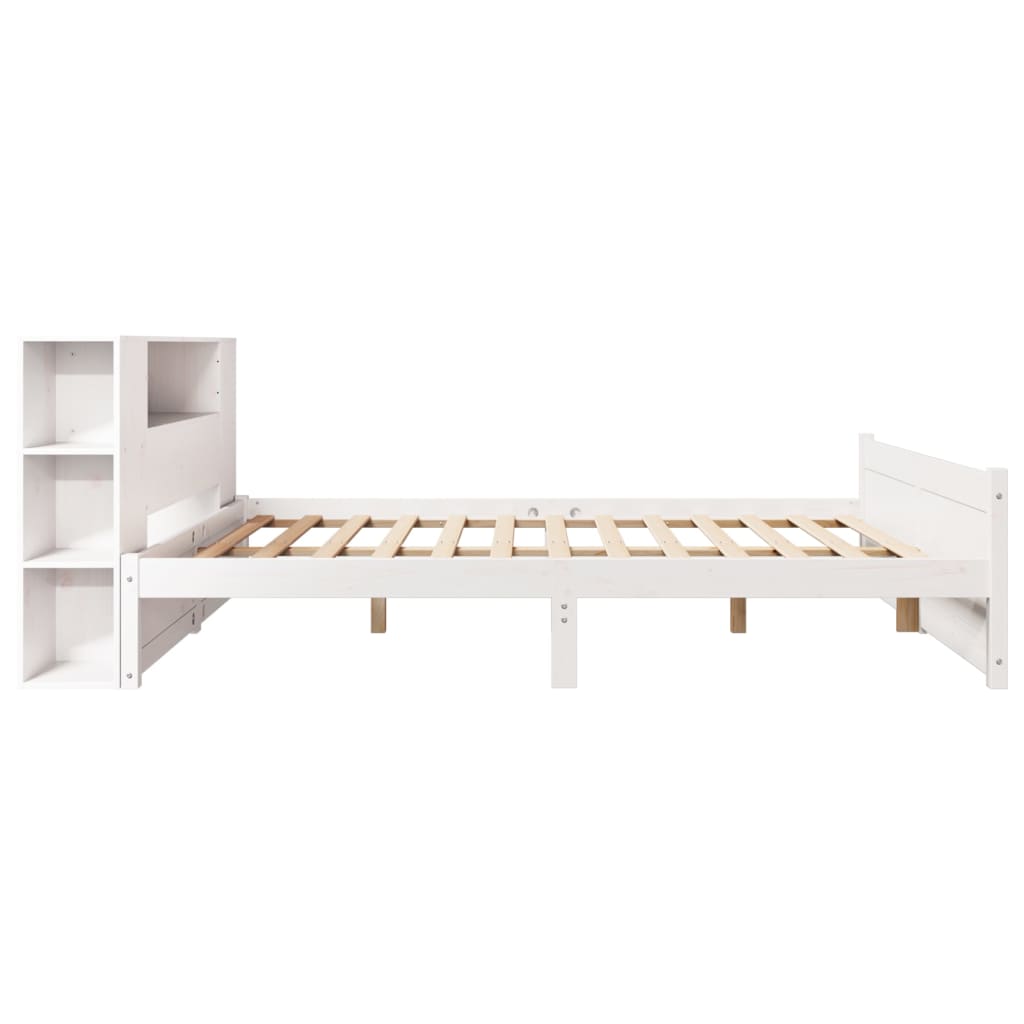 vidaXL Bookcase Bed without Mattress White 160x200cm Solid Wood Pine 5