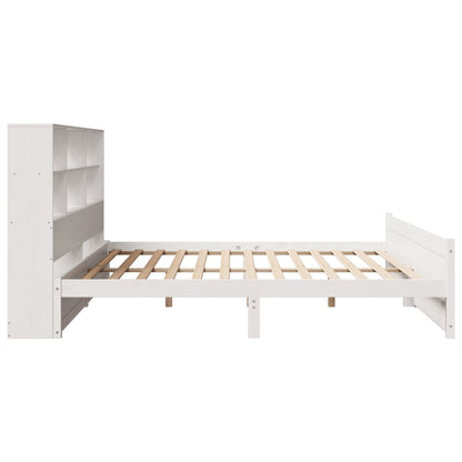 vidaXL Bookcase Bed without Mattress White 180x200 cm Super King Solid Wood Pine 5