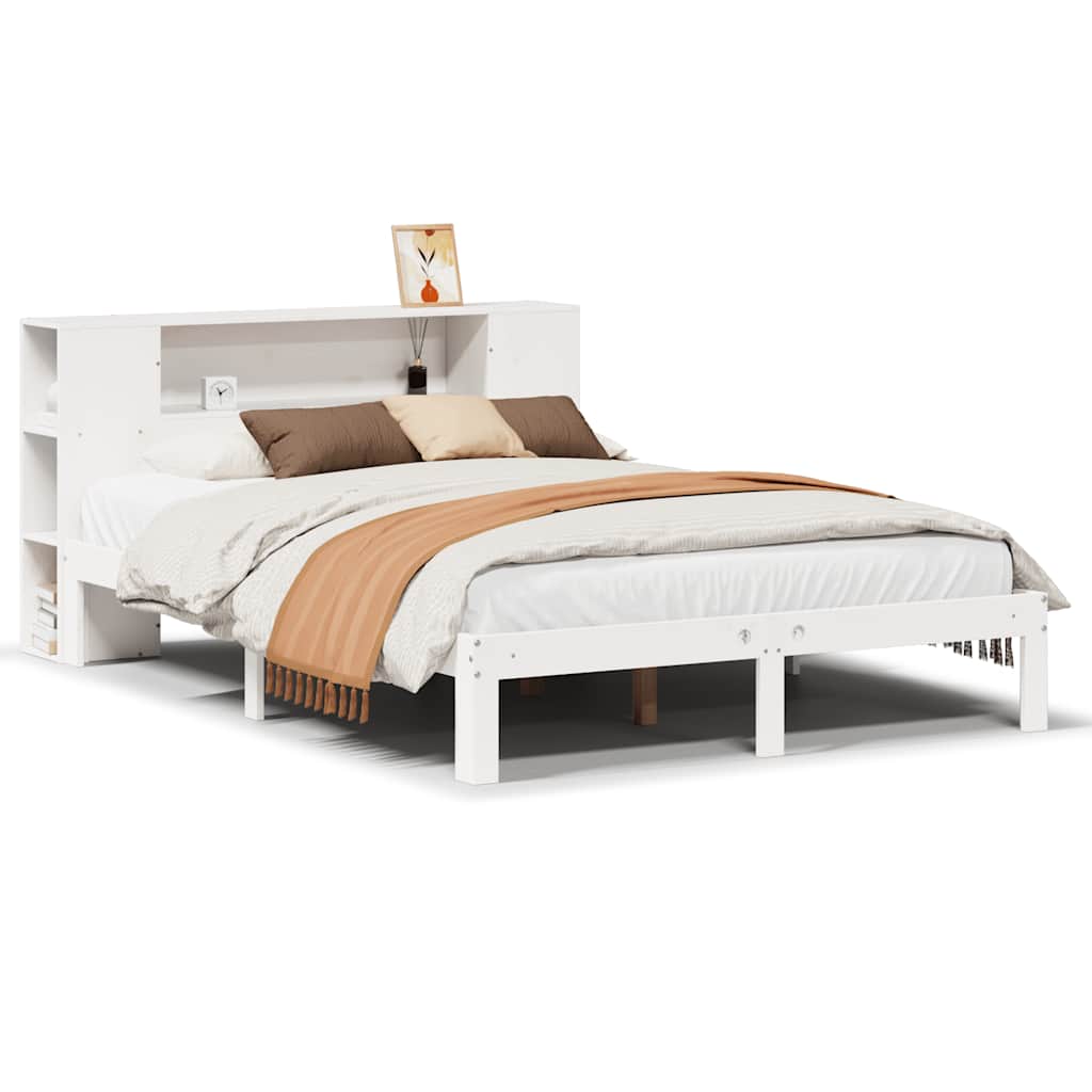 vidaXL Bookcase Bed without Mattress White 160x200cm Solid Wood Pine 2