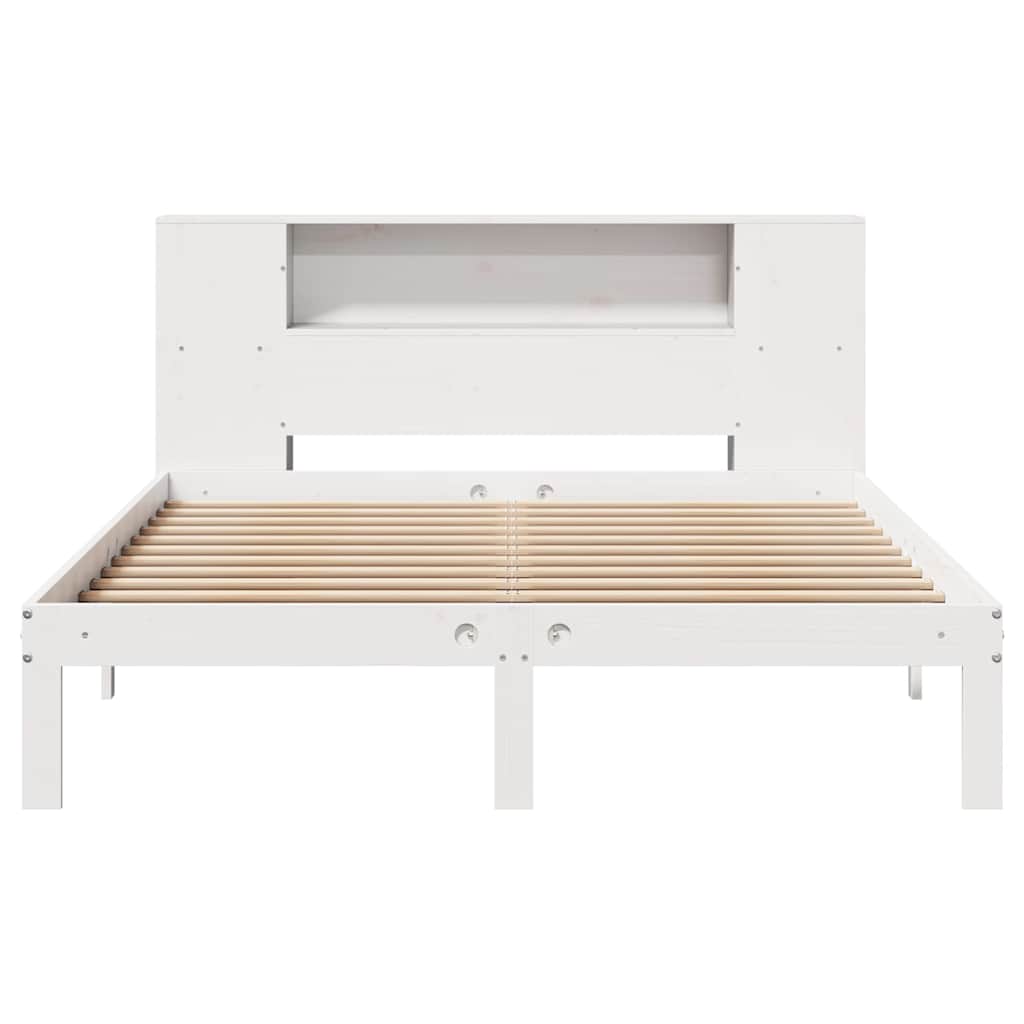 vidaXL Bookcase Bed without Mattress White 160x200cm Solid Wood Pine 4